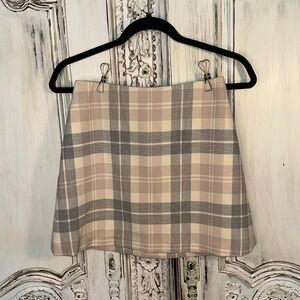 Wilfred Light Academia Preppy Collegiate Neutral Varsity A Line Mini Skirt S/4